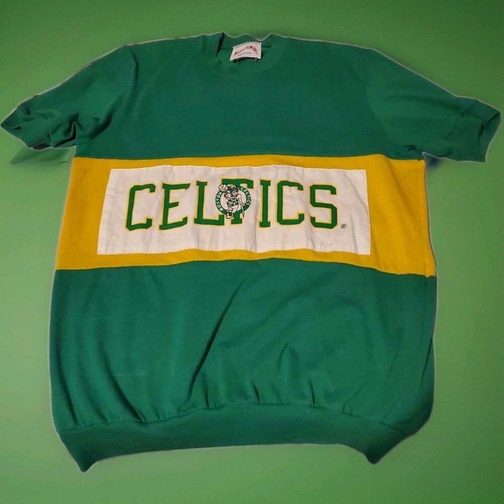 Vintage Boston Celtics Womans Shirt Top Sweater Large 1980's Y2K OG Fan